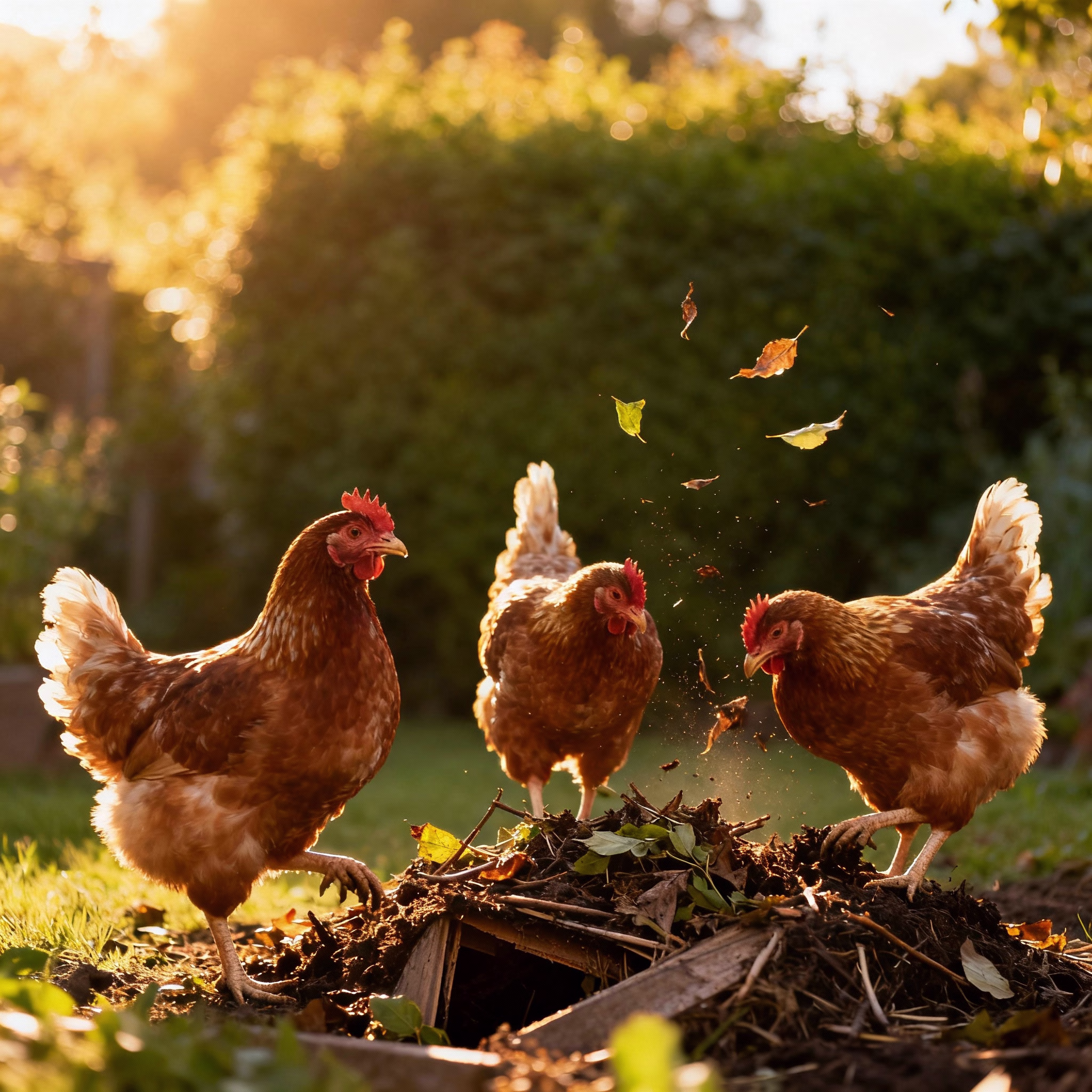 Hühner als Kompost-Turbo: Dünger in Rekordzeit