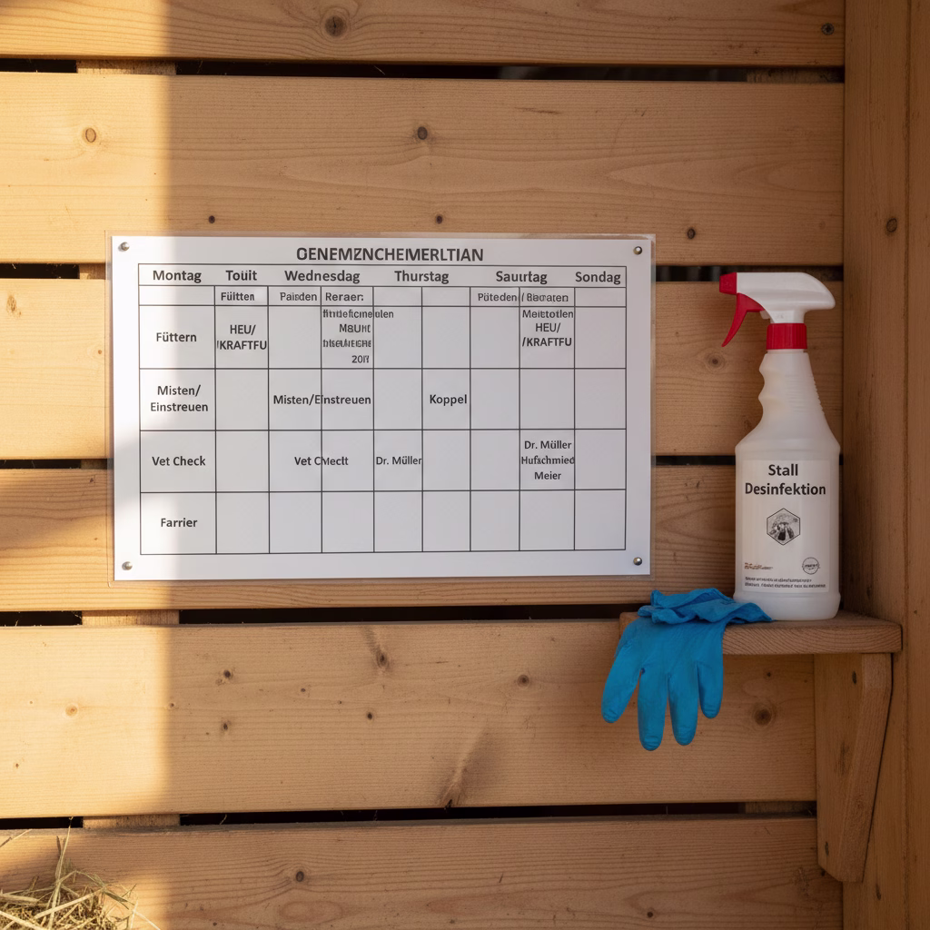 Hygieneplan Stall: Wochen- und Monatscheckliste