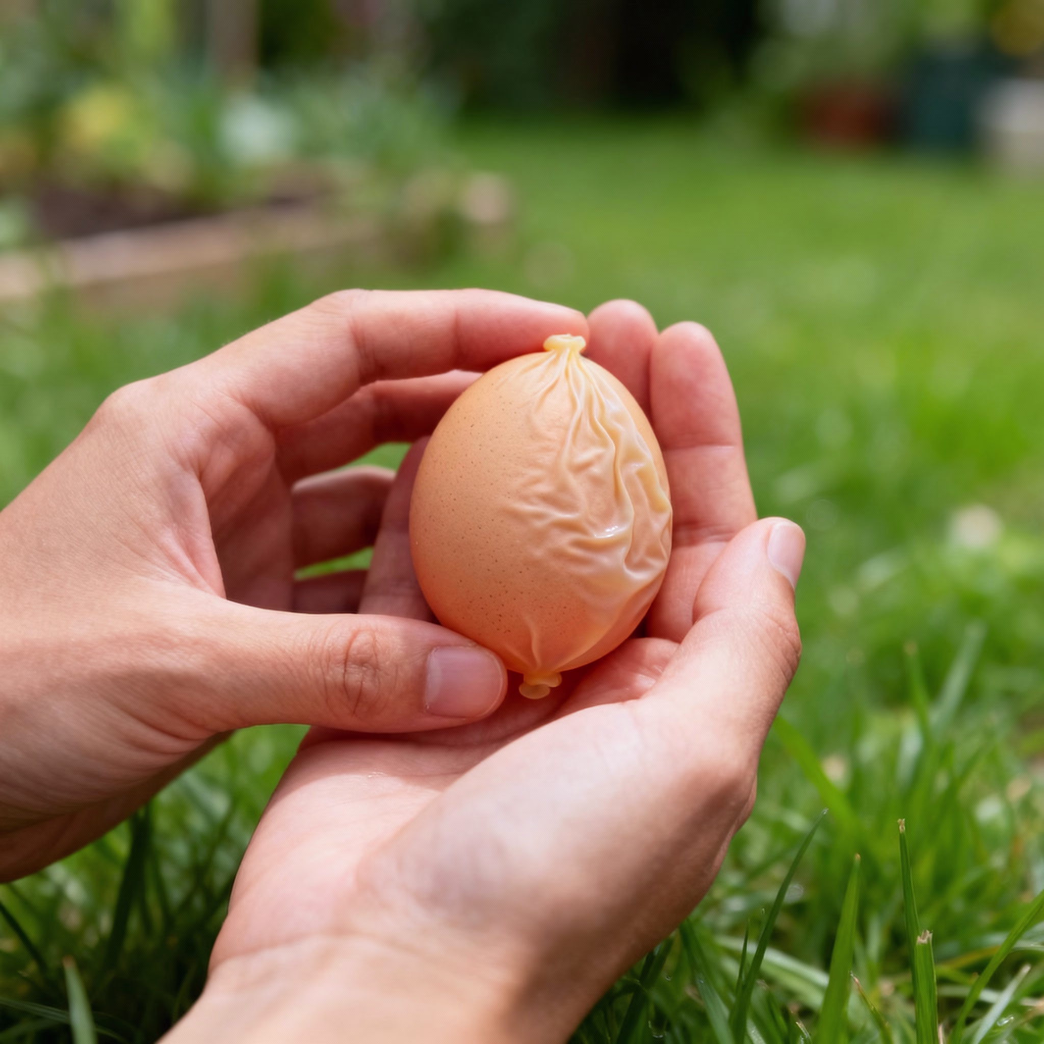 Hände halten vorsichtig ein weiches <a href=